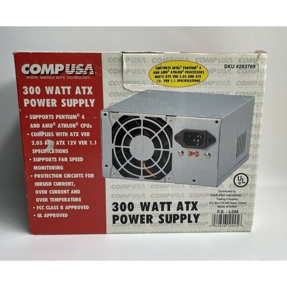 Comp usa 300 watt atx power supply sku283769 - Picture 1 of 4